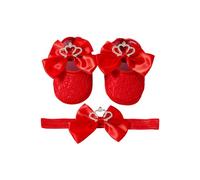 YIGZYCN First Walking Shoes with Matching Headband Breathable and Soft Soles Infant Shoes Headpiece
