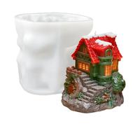 YIGZYCN Food Grade Silicone Mold Soap Making Tool Featuring Christmas Cottage Detail for Creative Projects Christmas Cottage Mold