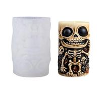 YIGZYCN Halloween Skull Pattern Silicones Cylindrical Making Mold Safe for Home and Chocolate Art Projects Silicones Mold