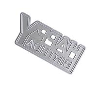 YIGZYCN Happy Birthday Cutting Dies Metal Die Cut Embossing Templates Molds Cut Stencils For Scrapbooking Album Card Decoration