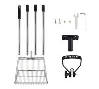 YIGZYCN Heavy Duty Adjustable Handle Poultry Sifting Scooper Chicken Coops Cleaning Shovel for Efficient Cats Litter Waste Removal Stainless Steel Chicken Coops Scooper