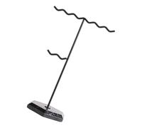 YIGZYCN Jewelry Organiser with Detachable Earring Rack Waved Pattern Necklace Stand Stylish Metal Frame Marble Textured Base Metal Jewelry Display Stand