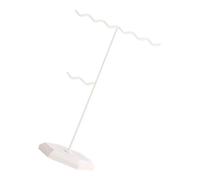 YIGZYCN Jewelry Organiser with Detachable Earring Rack Waved Pattern Necklace Stand Stylish Metal Frame Marble Textured Base Metal Jewelry Display Stand