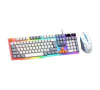 YIGZYCN LED Backlit Large Mechanical Feeling with USB Cord Multimedia PC Gaming Keyboard Mouse Combo for Office Keyboard Work