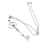[YIGZYCN] Men Retro Silver Skeleton Key Necklace Punk Jewelry Novelty Gothic Halloween Gift Vintage Vampire Skull Necklace Halloween Jewelry for Women