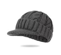 YIGZYCN Mens Cable Knit Caps Winter Hat Thickened Thermal Lined Ear Flap Cap For Cold Weather Outdoor Activity Thick Knitted Men's Winter Hat