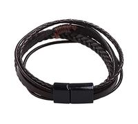 YIGZYCN Mens Leather Bracelet with Magnetic Clasp Multilayer Braided Leather Bracelet Black/Brown Jewelry Gift Adjustable Bulk Men Women Cord Personalized Boys