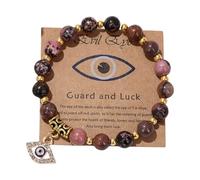 YIGZYCN Modifiable Malocchio Charm Mixture Bangle with Rose Equid Stone Beads Exemplary for Delicate Skin Wearers Mysterious Devil Organ of Sight Hand Chain
