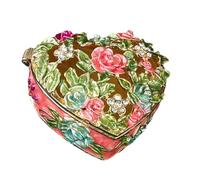 YIGZYCN Multifunctional Alloy Enameled Flower Jewelry Organiser, French Design Storage for Accessories Vintage Jewelry Storage Box