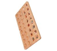 YIGZYCN Normative Mancala Game Set with 65 Glass Pieces Foldable Wooden Board Educational Strategy Activity Wooden Mancala Strategy Game