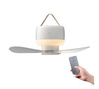 YIGZYCN Outdoor 3600mAh Camping Fan Remote Control Ceiling Fan 3 Gears Winds Big Capacity Night Light Strong Winds Ceiling Fan Portable LED Fan