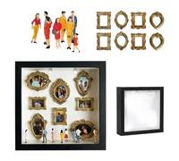 YIGZYCN Personalize Miniature Museums Silhouetted Box Set with Gold Frame and Figures Photo Display Shadows for Home Decors Personalize Museums Photo