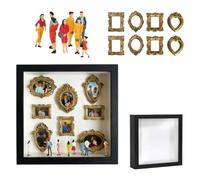 YIGZYCN Personalize Miniature Museums Silhouetted Box Set with Gold Frame and Figures Photo Display Shadows for Home Decors Personalize Museums Photo