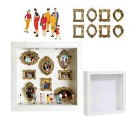 YIGZYCN Personalize Miniature Museums Silhouetted Box Set with Gold Frame and Figures Photo Display Shadows for Home Decors Personalize Museums Photo