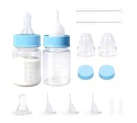YIGZYCN Pet Nursing Bottle Set Graduated Feeding for Kittens Puppy Hamsters Small Animal Includes Replaceable Nipples Food Grade PP