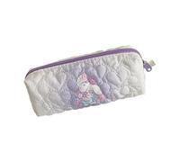 YIGZYCN Quilted Pencil Case Large Capacity Pen Organiser Polyester Pen Pouches Zippered Travel Cosmetic Bag for School Quilted Pencil Case