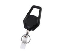 YIGZYCN Retractable Badge Reel Carabiner Clip Matte Housing, Black