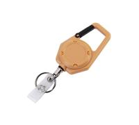 YIGZYCN Retractable Badge Reel Carabiner Clip Matte Housing, Khaki
