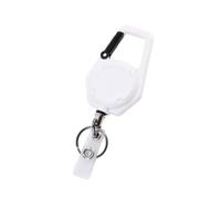 YIGZYCN Retractable Badge Reel Carabiner Clip Matte Housing, White