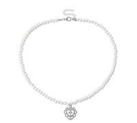 [YIGZYCN] Retro Pearl Necklace Cross Pendant Choker for Love Clavicle Chain Gift Birt Pearl Choker and Cross Pendant for Women