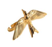 [YIGZYCN] Retro Style Solid Stainless Steel Bird Wings Open Ring Jewelry Accessories Seek Unique Fashion Statement for Women