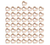 YIGZYCN Set Of 50 Heart Spacer Bead Hollow Peach Pendant Hollow Heart Shape Beads CCB Spacer Connectors For Jewelry