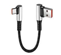 YIGZYCN Short USB To Type C Fast Charging Cable With 90 Degree Elbow Data Cord For Smartphones And Tablets