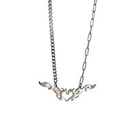 [YIGZYCN] Silver Color Flame Heart Pendant Necklace for Women Egirls Y2k Neck Jewelry Clavicle Chain Korean Fashion Party Gift Heart Necklace Y2k Women Girls Girlfriend Heart Pendant Necklace