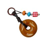 [YIGZYCN] Simulation Chocolate Pretzel Pan Design Phone Charm Decoration Lightweight and Stylish Bag Pendant Bagel Backpack Charms, As described