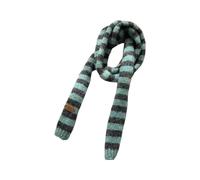 YIGZYCN Skinny Striped Scarf Colorful Knit Design Thin Fit Neckerchief Polyester Unisex Neck Wrap For Autumn And Winter Long Striped Unisex Scarf