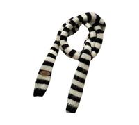 YIGZYCN Skinny Striped Scarf Colorful Knit Design Thin Fit Neckerchief Polyester Unisex Neck Wrap For Autumn And Winter Long Striped Unisex Scarf