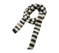 YIGZYCN Skinny Striped Scarf Colorful Knit Design Thin Fit Neckerchief Polyester Unisex Neck Wrap For Autumn And Winter Long Striped Unisex Scarf