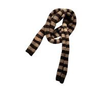YIGZYCN Skinny Striped Scarf Colorful Knit Design Thin Fit Neckerchief Polyester Unisex Neck Wrap For Autumn And Winter Long Striped Unisex Scarf