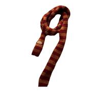 YIGZYCN Skinny Striped Scarf Colorful Knit Design Thin Fit Neckerchief Polyester Unisex Neck Wrap For Autumn And Winter Long Striped Unisex Scarf