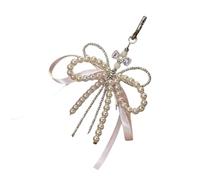 YIGZYCN Trendy Imitation Pearls Bowknot Bag Charm Easy Clip On Accessory For Purses Portable For Daily Use And Parties Supplies