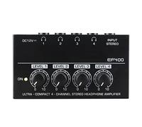 YIGZYCN TRS 6.5mm Input 1 in 4 Out Channel Headphone Amplifier Stereo with 12V Power Adapter Distributor