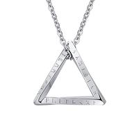 [YIGZYCN] Twisted Triangle Pendant Necklace Vintage Scandinavian Viking Necklace Stainless Steel Amulet Jewelry Gift for Men and Boys