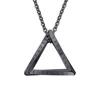 [YIGZYCN] Twisted Triangle Pendant Necklace Vintage Scandinavian Viking Necklace Stainless Steel Amulet Jewelry Gift for Men and Boys