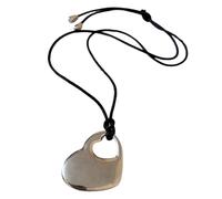 [YIGZYCN] Unique Long PU Leather Rope Necklace Hollow Love Heart Pendant Neck Chain for Women Adjustable Choker Fashion Accessories