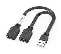 YIGZYCN USB 1 To 2 Splitter Cable USB2.0 1 Male To 2 Female Extension Splitter Cable For PC Laptop Car Hard Disks Car USB