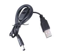 YIGZYCN USB To DC5.5x2.1mm Power Cable Cord With Switching Button For 5V Electronic Devices 100cm Long Black