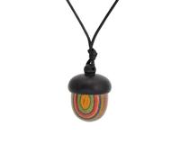 YIGZYCN Vintage Wooden Acorns Pendant Necklace Handmade Acorn Storage Leather Cord Choker Necklace For Women Party Jewelry