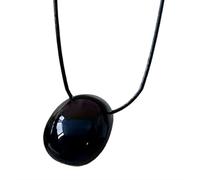 YIGZYCN Women Modern Geometric Oval Pendant Necklace Adjustable Length Necklace Stylish Sweater Chain For Everyday Wear Statement Necklace For Women