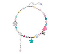 [YIGZYCN] Y2K Star Flower Pendant Necklace for Women Fashion Egirl Punk Grunge Clavicle Chain Fashion Valentine's Day Gift Star Necklace for Women Y2K Silver Girls Beads Necklace for Women Girls Party