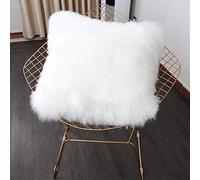 YIHAIC Faux Fur Cushion Covers,Fluffy Soft Pillow Cases,Plush Throw Pillow Cover For Sofa Bedroom Car holiday decorative, wedding, home decorative, office 45 x 45cm(White)