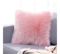 YIHAIC Faux Fur Cushion Covers,Fluffy Soft Pillow Cases,Plush Throw Pillow Cover For Sofa Bedroom Car holiday decorative, wedding, home decorative, office 45 x 45cm(Pink