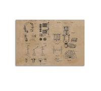 YIHAIKAI Industrial Blueprints Vintage Technology Poster Poster Decorative Painting Canvas Wall Posters And Art Picture Print Modern Family Bedroom Decor Posters 24x36inch(60x90cm)