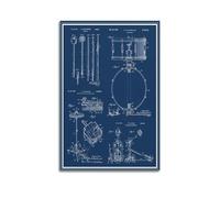 YIHAIKAI Vintage Drum Engineering Blueprint Retro Mechanical Design Poster Poster Decorative Painting Canvas Wall Posters And Art Picture Print Modern Family Bedroom Decor Posters 16x24inch(40x60cm)