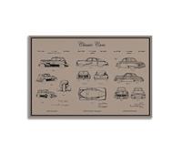YIHAIKAI Vintage Industrial Poster Classic Cars Poster Decorative Painting Canvas Wall Posters And Art Picture Print Modern Family Bedroom Decor Posters 20x30inch(50x75cm)