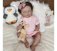 YIHANGG 45cm Reborn Baby Dolls Boy Doll Full Body Silicone Realistic Asleep Eyes Closed Newborns Reborn Toddler Doll Christmas Birthday Gifts